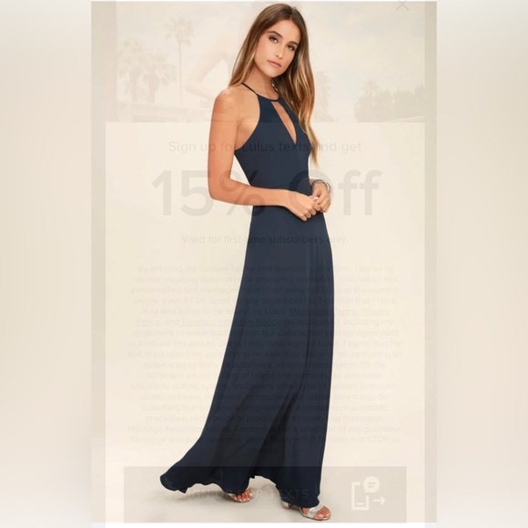 Lulu’s Beauty and Grace Keyhole Maxi in Navy - Picture 3 of 10